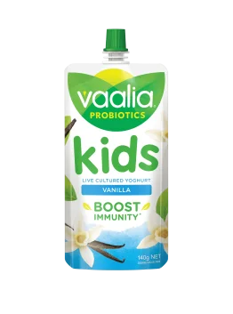 Vaalia Kids Probiotic Yoghurt Pouch Vanilla (140g)