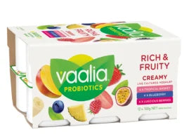 Vaalia Low Fat Rich & Fruity Yoghurt (12 x 100g)