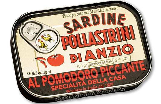 Pollastrini Sardines Chilli, Tomato & Olive Oil (100g)