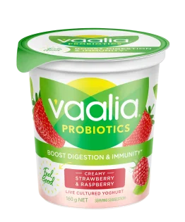 Vaalia Low Fat Yoghurt Strawberry & Raspberry (160g)