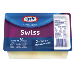 Kraft Cheese Swiss Slices (12 x 1kg)