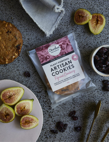 Plant-Powered Fig and Cranberry Artisan Cookies — Vegan/Gluten Free 50g Individually Wrapped (24 pieces)