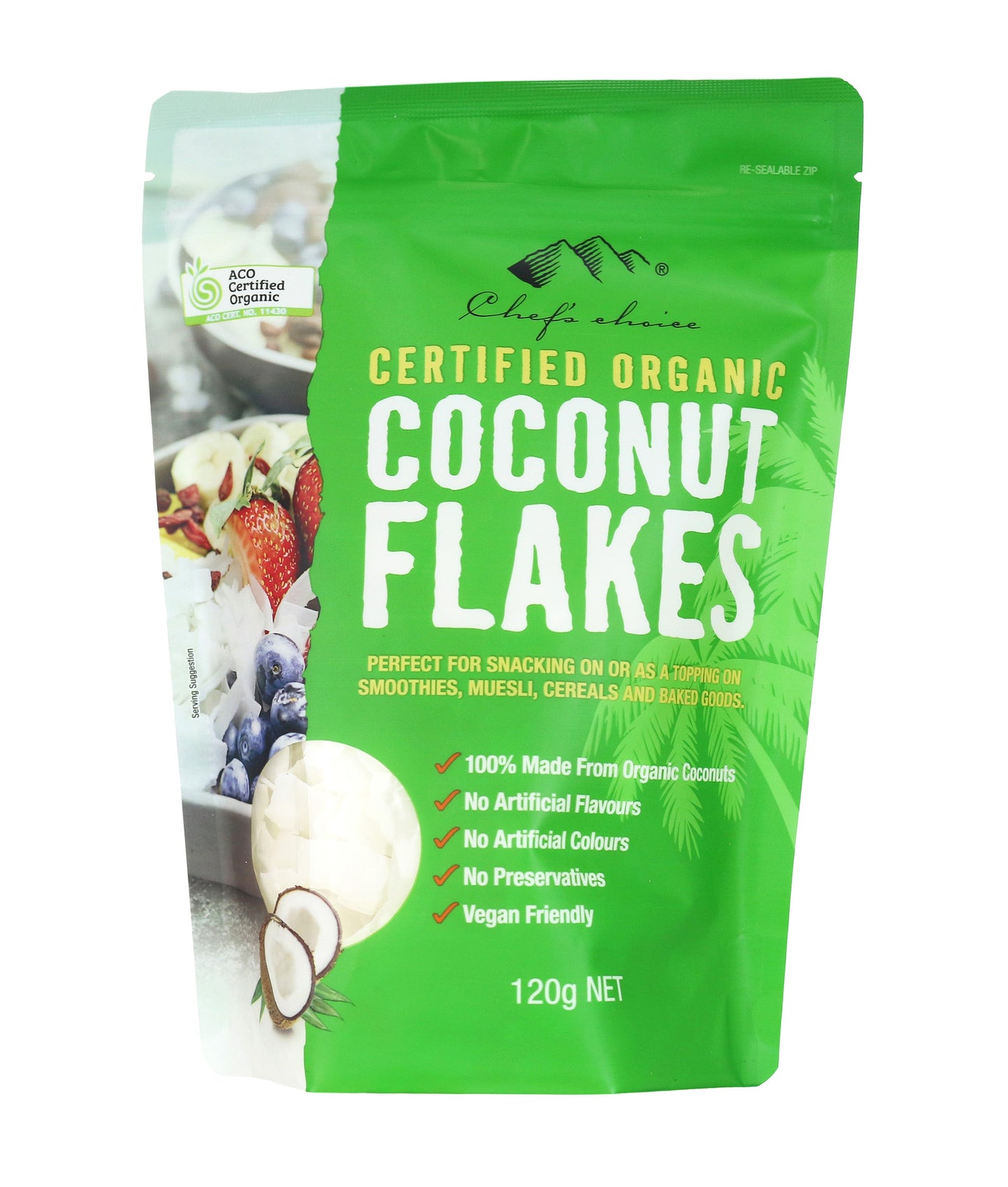 Chef's Choice Organic Coconut Flakes (120g)