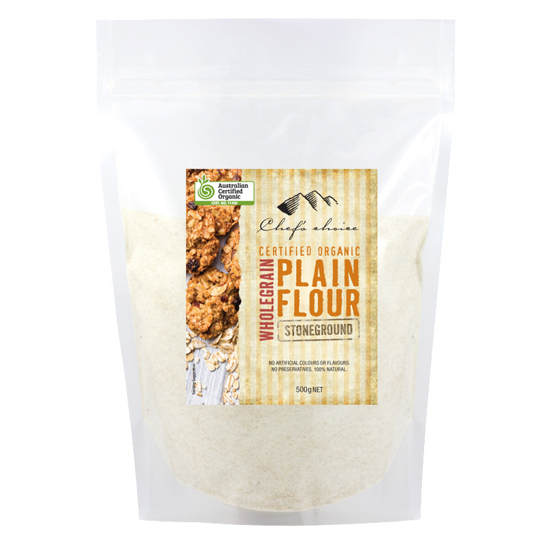 Chef's Choice Organic Stoneground Wholegrain Plain Flour (500g)