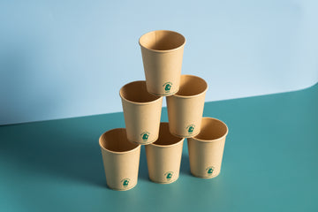 Home Compostable Coffee Cups 12oz 1 Colour Design (Single Wall)