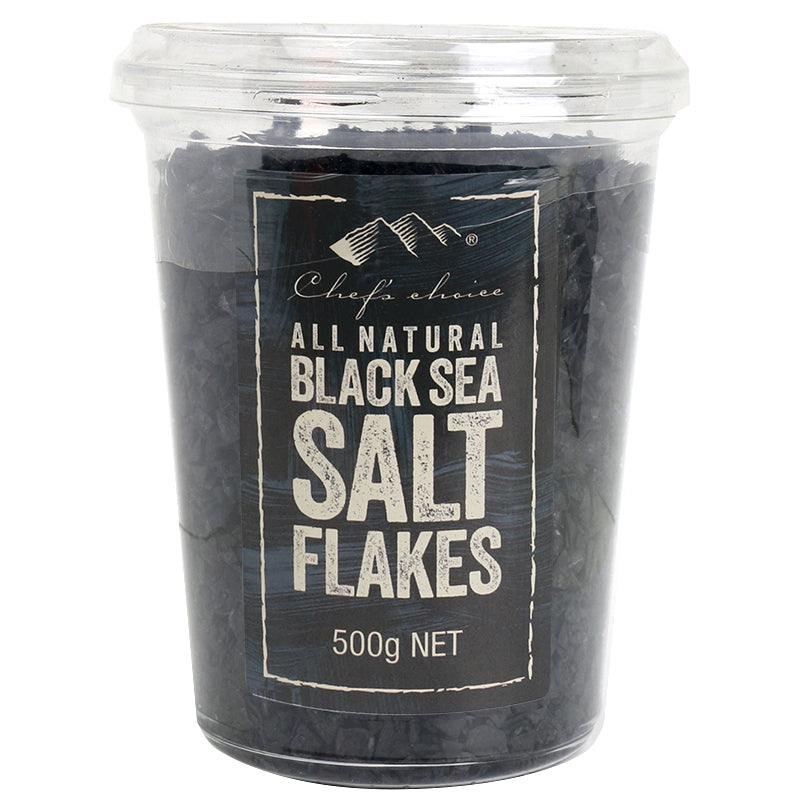 Chef's Choice All Natural Black Seasalt Flakes in Tub (500g)