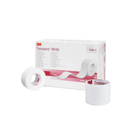 3M Transpore Surgical Plastic Tape 25mmx9.1m - BX of 12