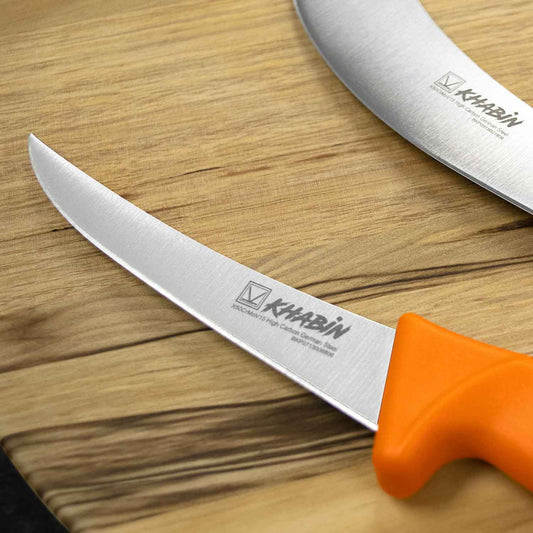 Khabin Knife Boning Narrow and Curved Orange - Each