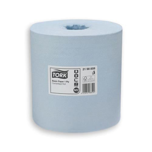 Tork Basic Paper 1ply Blue Centerfeed M2 Roll - CT of 6