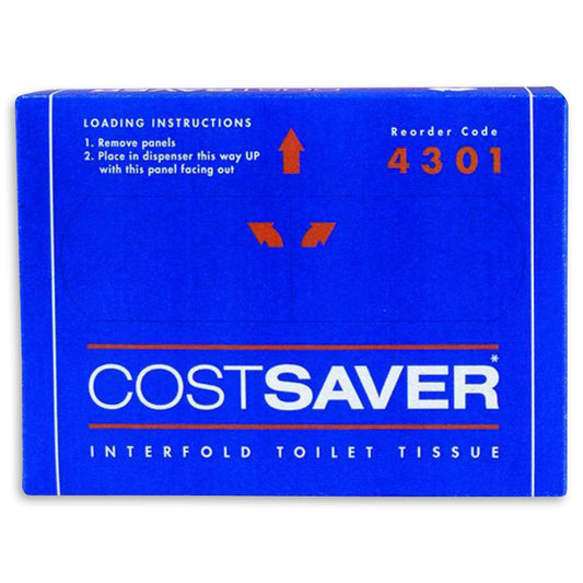 Costsaver Toilet Paper Tissue Interfold 1ply 200 sheets - CT of 72