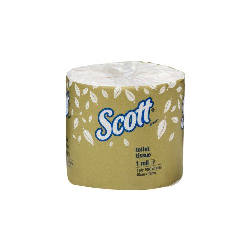 Kimberly-Clark Scott Toilet Tissue Roll 1 Ply 1000 Sheets - CT of 48