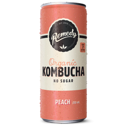 Remedy Kombucha Peach (24 x 250ml) | Subscription