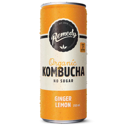 Remedy Kombucha Ginger Lemon (24 x 250ml) | Subscription