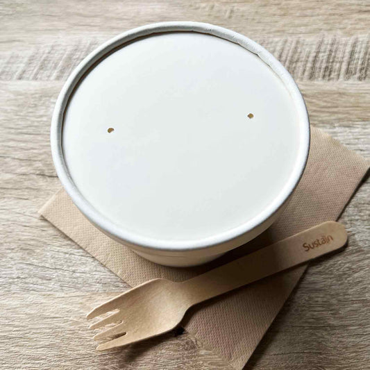 Sustain Paper Lid White To Suit Round Paper Bowl 12-24oz 115mm - CT500