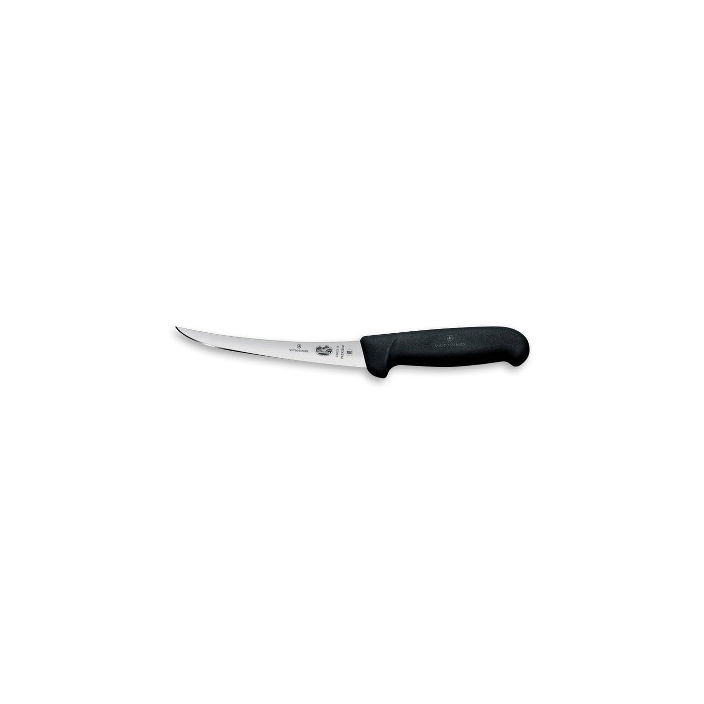 Knife Victorinox Fibrox Boning Narrow Curved Black Flexible 5" - Each